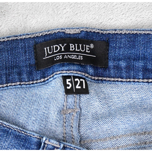 Judy Blue Jeans Womens 5/27 (24x29) Skinny Blue Denim Distressed JB8263DK - Picture 2 of 10
